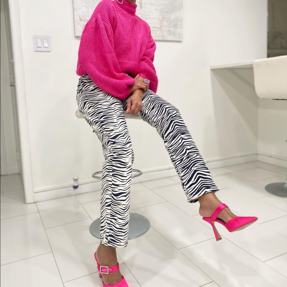 Zara Zebra Print Jeans
